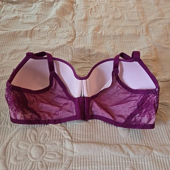 Torrid Lace Lightly Lined Balconette Bra - Size 46DDD - Picture 2 of 6